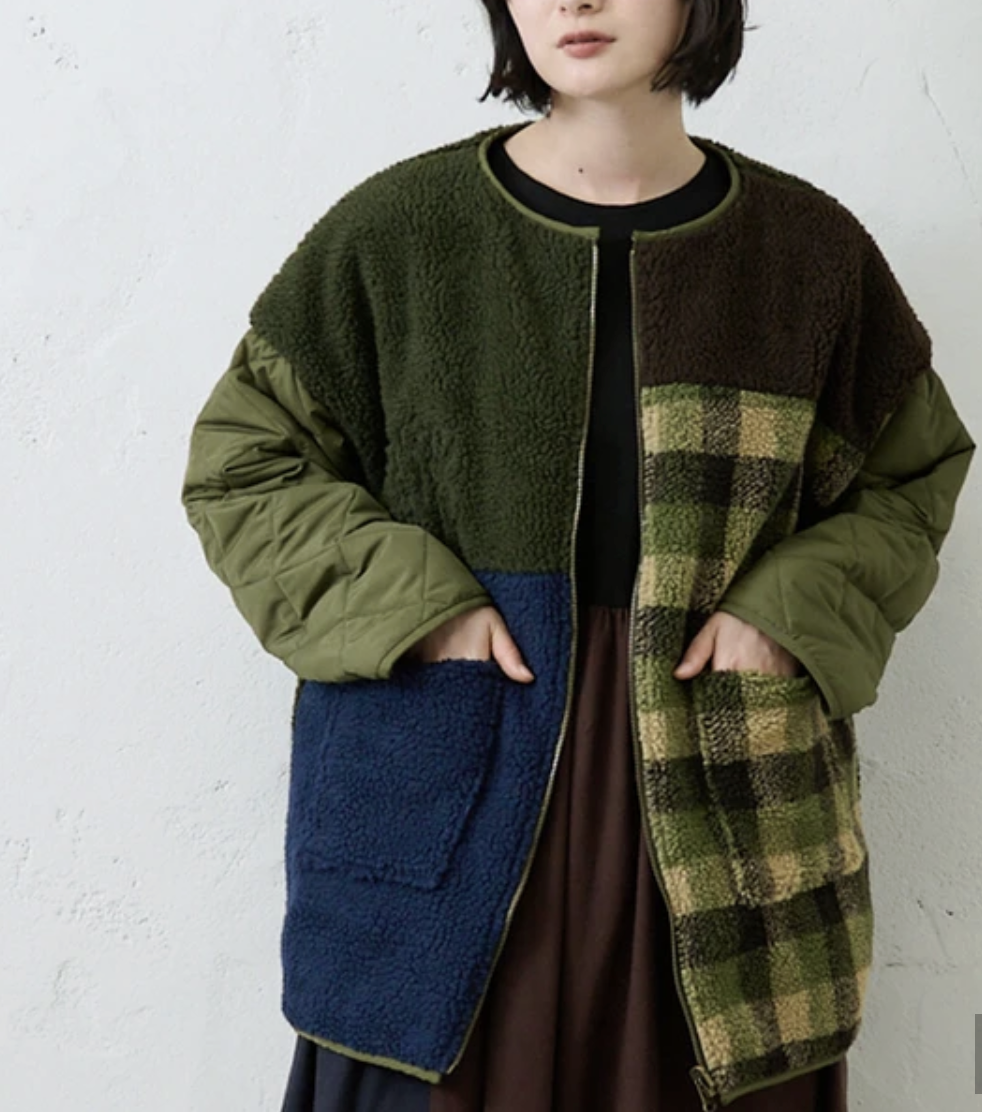 ｛預訂款｝花刺繡雙面穿配色外套【日本直送】