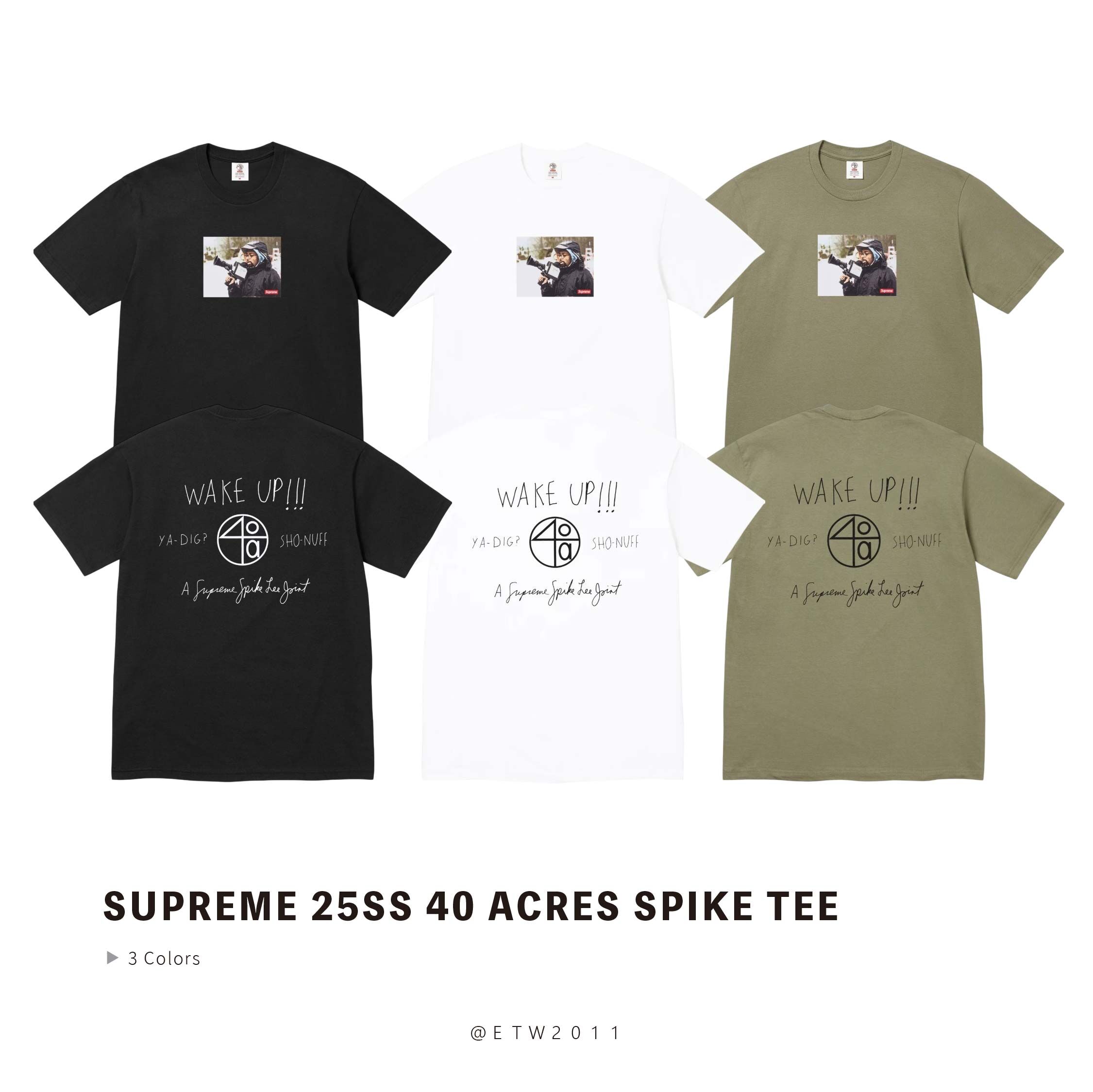 ☆ETW☆【EASY TO WEAR】SUPREME 25SS 40 ACRES SPIKE TEE 史派克李 導演 短袖 短T 短TEE