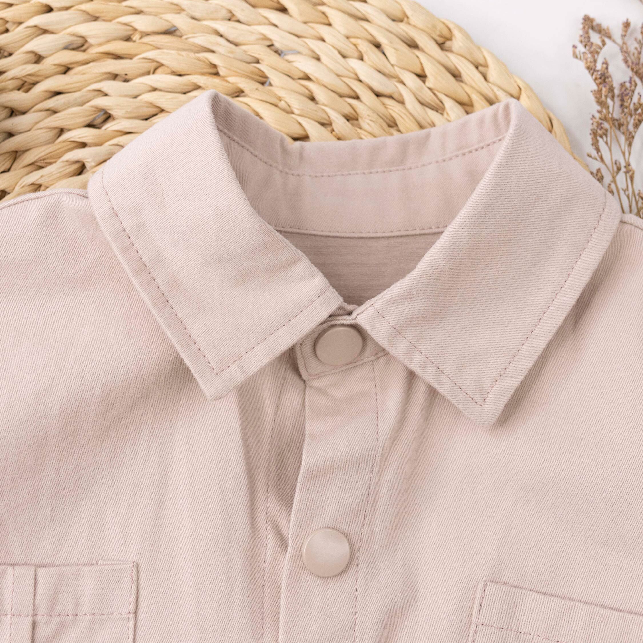 【H55783】質感笑臉刺繡襯衫上衣