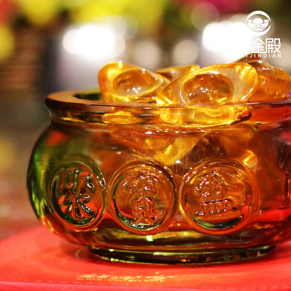 滿賺元寶五彩琉璃聚寶盆｜《含過爐》贈元寶及鎮瀾宮限定皮墊【綵金殿】