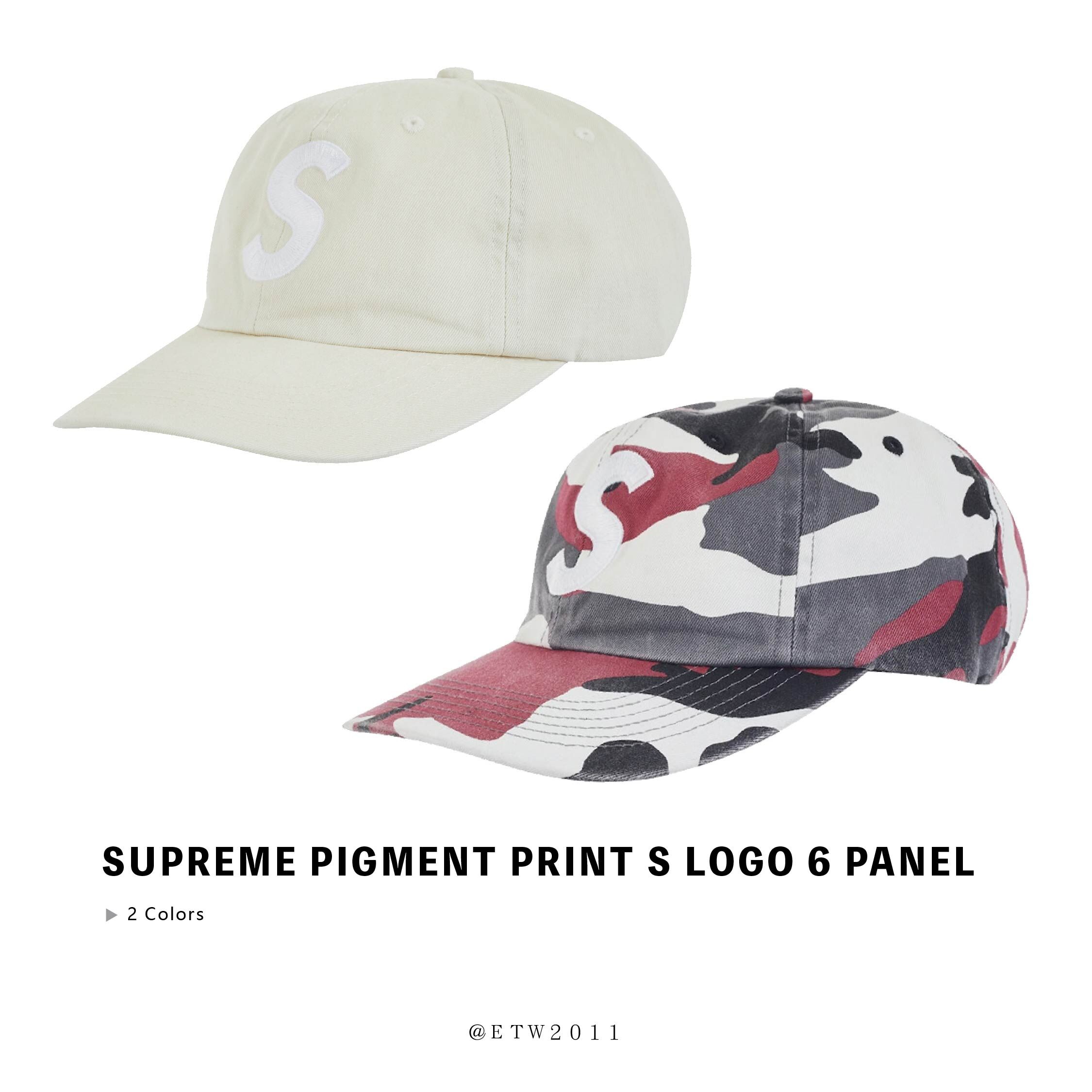 ☆ETW☆【EASY TO WEAR】SUPREME Pigment Print S Logo 6 Panel 老帽 水洗 S帽