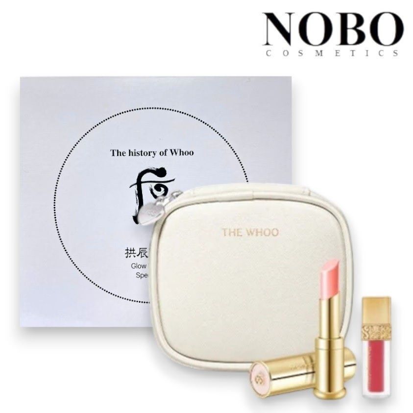 Whoo - 拱辰享 美華麗光感潤唇膏套裝 [潤唇膏#粉色 3.3g + 唇釉 #N.18 Rose Pink 2.1g] (平行進口)