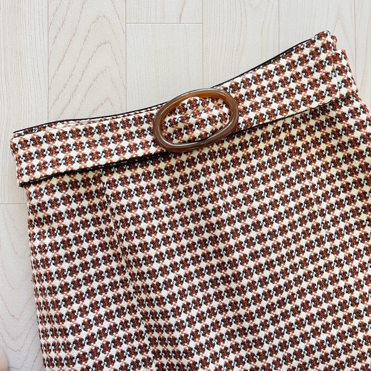 日本製啡色復古羊毛半裙