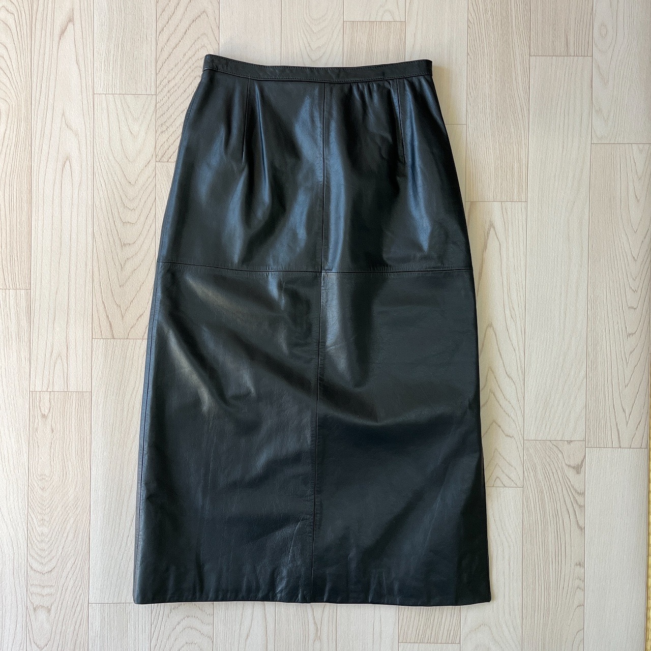 NICHIWA黑色牛皮半裙