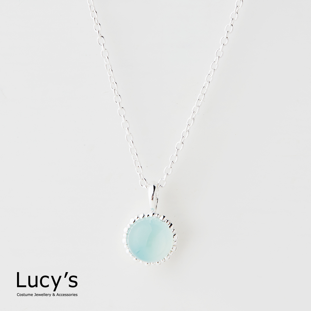 LUXURY 系列｜925純銀 晨露玉髓 項鍊 (113553)