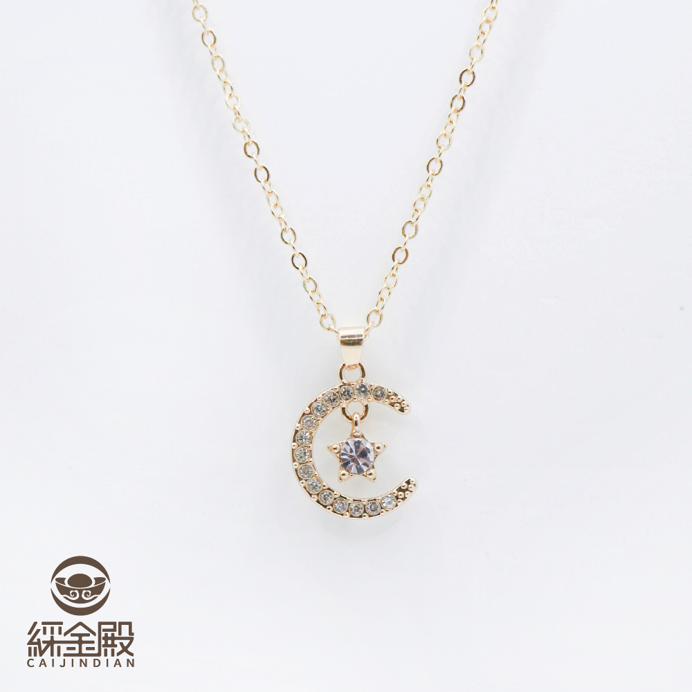 誕生石星月轉運項鍊-鑽石｜四月｜永恆｜堅強｜過爐【綵金殿】