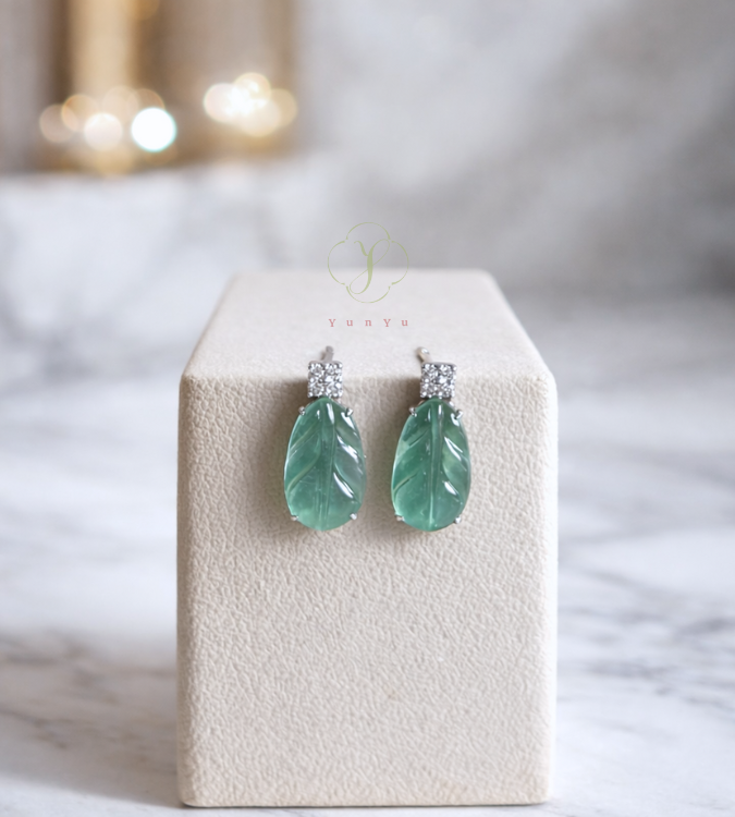 翡翠耳釘(18K真鑽)