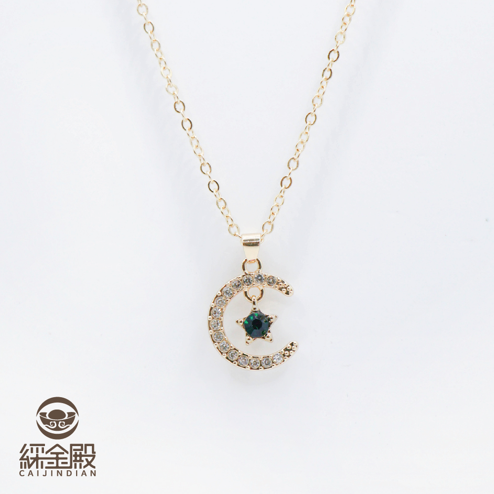 誕生石星月轉運項鍊-祖母綠｜五月｜美好｜力量｜過爐【綵金殿】