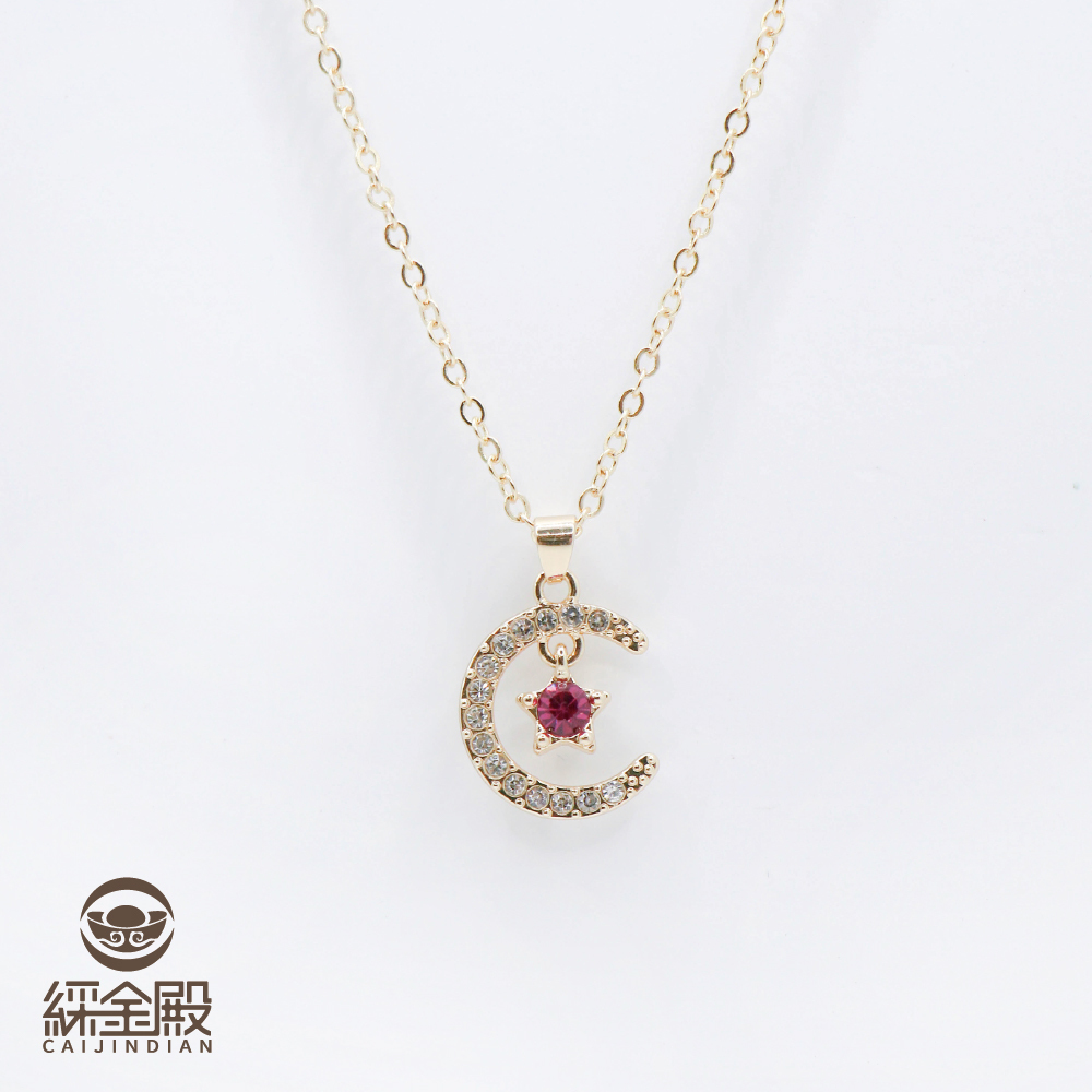 誕生石星月轉運項鍊-碧璽｜十月｜健康｜希望｜過爐【綵金殿】