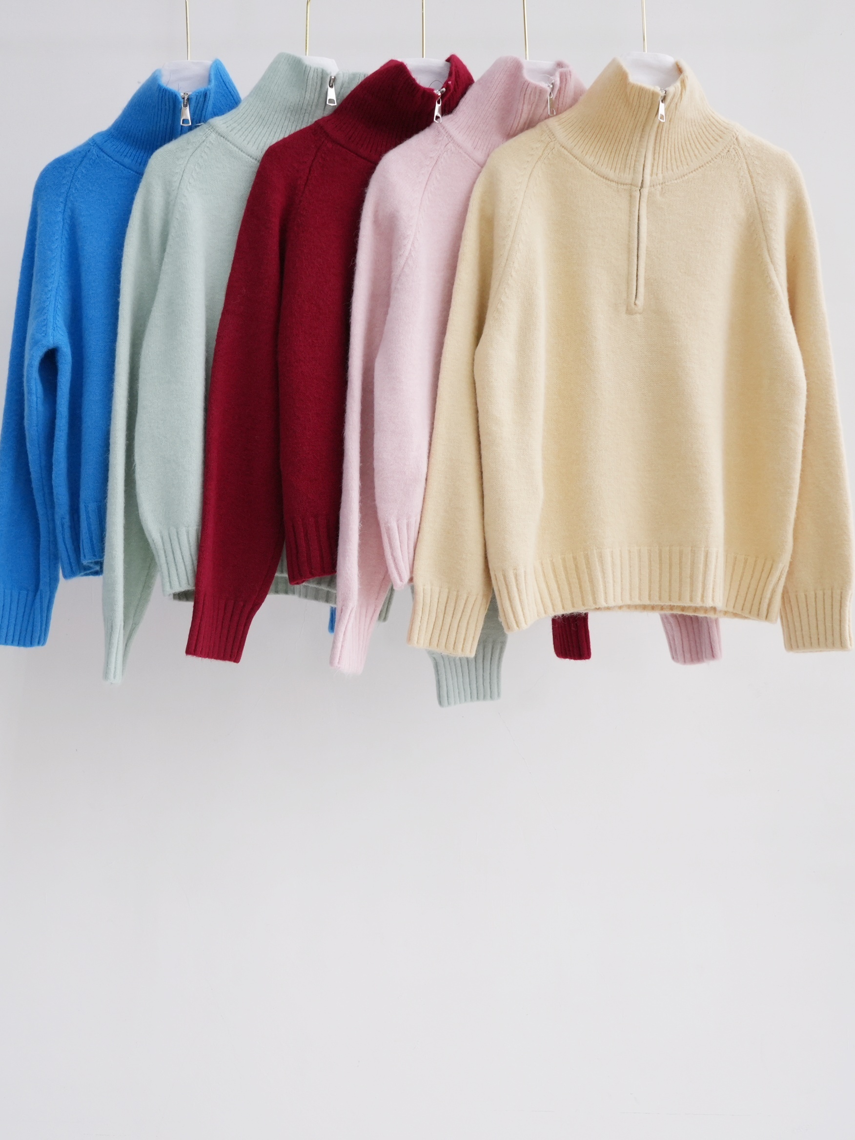 法朵Fado shop｜拉鍊翻領羅紋毛衣 0114070 五色