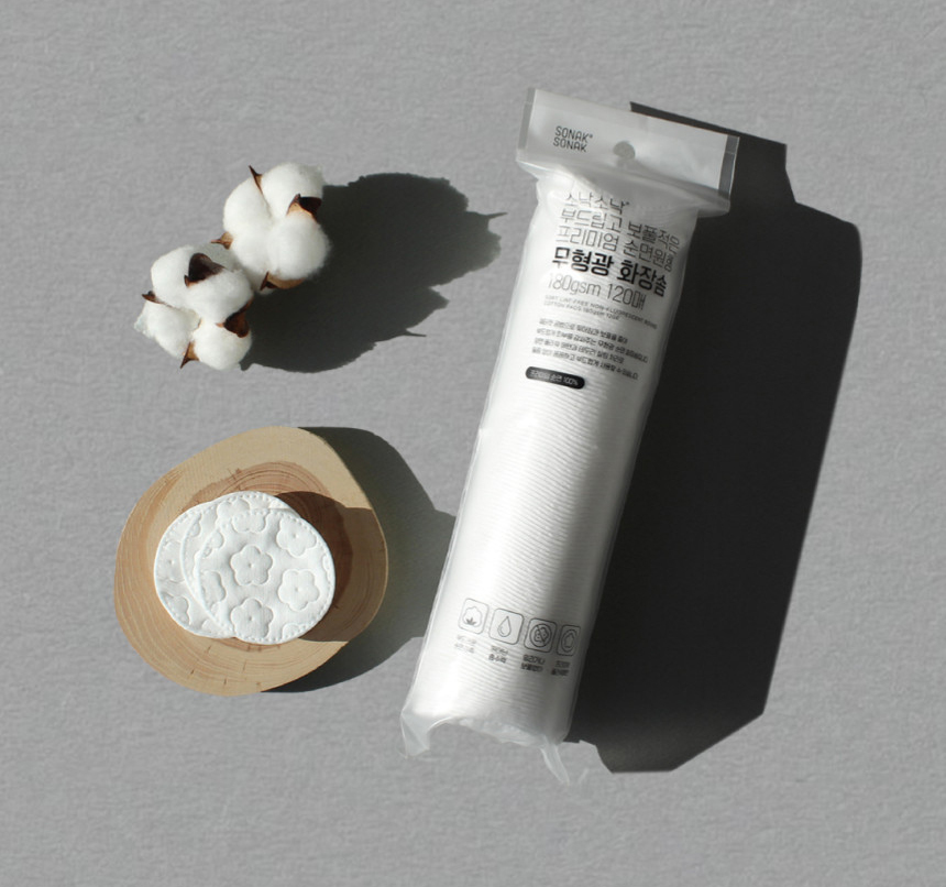 (預購商品) 韓國 SONAK SONAK 高密度 180磅 純棉 圓形 化妝棉 120入
