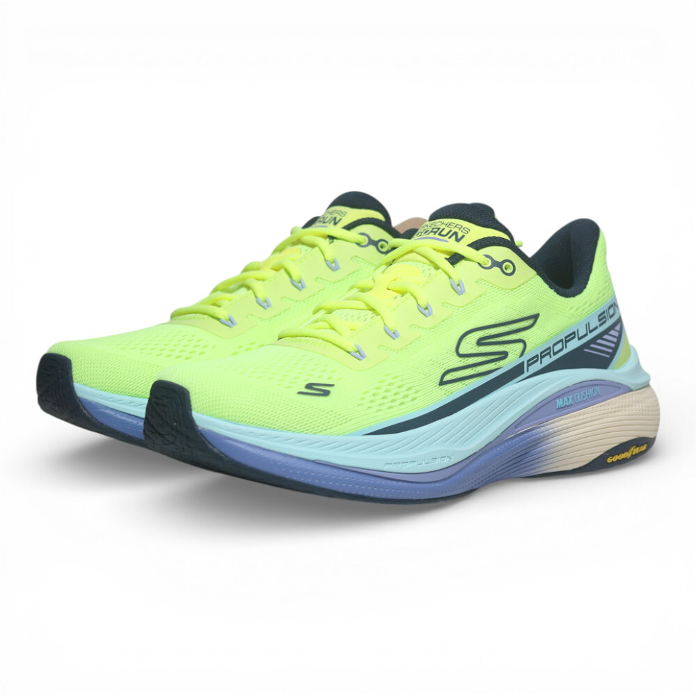 SKECHERS 慢跑鞋 GO RUN MAX CUSHIONING 螢光藍綠 運動 女 128901LMNV