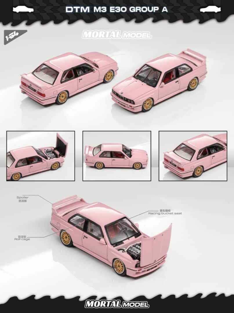 預訂:1/64 Mortal BMW M3 E30 Sedan Valentine's Day Pink (MBE30SP )