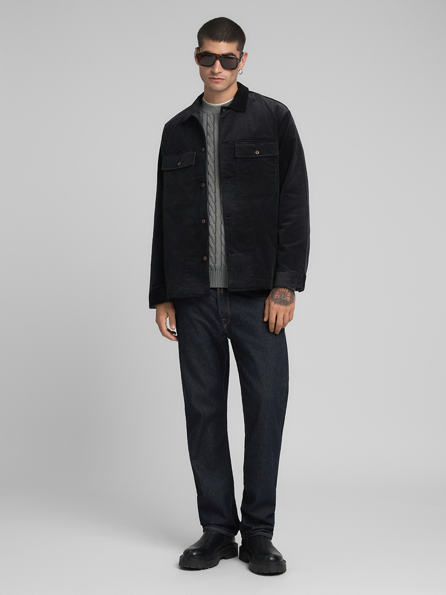 DERYCK 深藍色中直筒丹寧牛仔褲