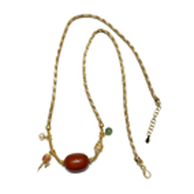 0121GZ023-26琥珀-14+老蠟棗diy項鏈（A23)