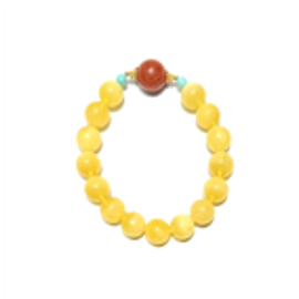 0121GZ034-26琥珀-10+滿蜜圓珠南紅diy手串（A34)