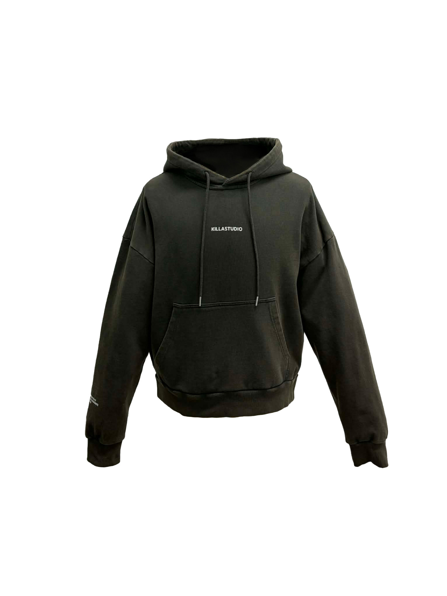 KILLASYSTEM 25F/W DAILY WASH CROPPED HOODIE 寬短 炭灰色 水洗帽TEE