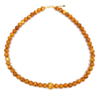0121GZ039-26琥珀-8m老花蠟diy項鏈（A39)