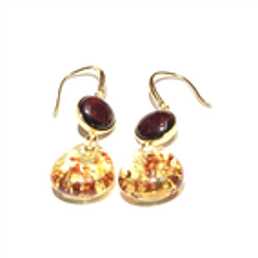 0121GZ049-26琥珀-14*16花珀耳墜（A49)