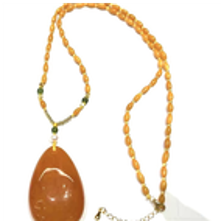 0121GZ056-26琥珀-老蠟水滴DIY小米鏈（A56)