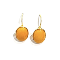 0121GZ057-26琥珀-10*13老蠟蛋面耳夾（A57)