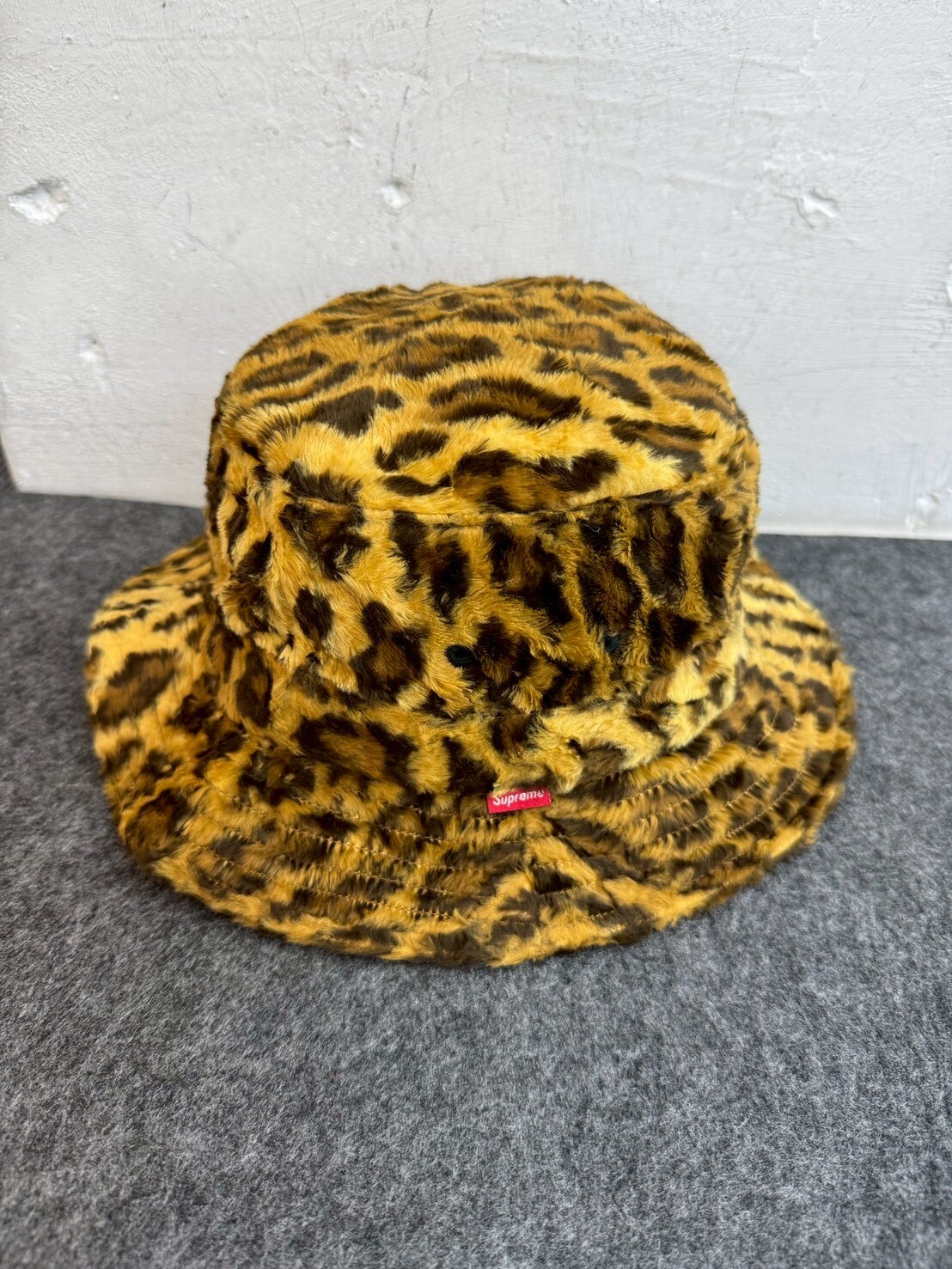SUPREME 14SS Fur Crusher Bucket Hat Leopard SIZE M/L