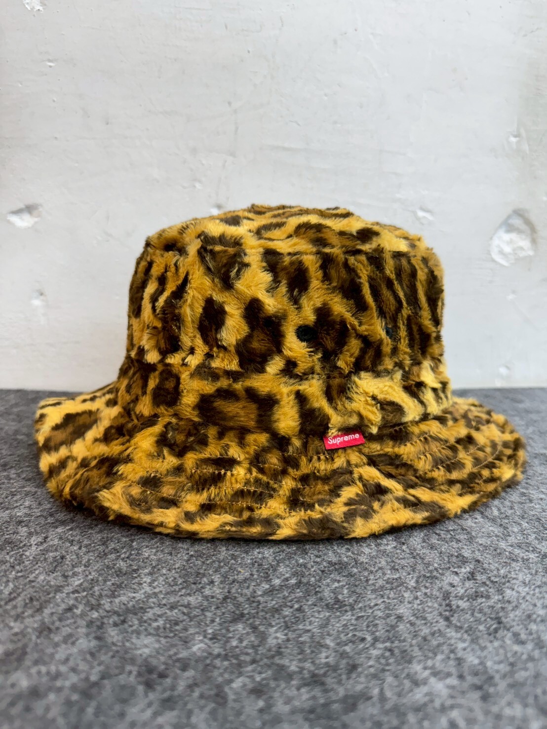 SUPREME 14SS Fur Crusher Bucket Hat Leopard SIZE M/L