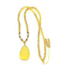 0121GZ066-26琥珀-4m山水水滴diy項鏈（中）（A66)