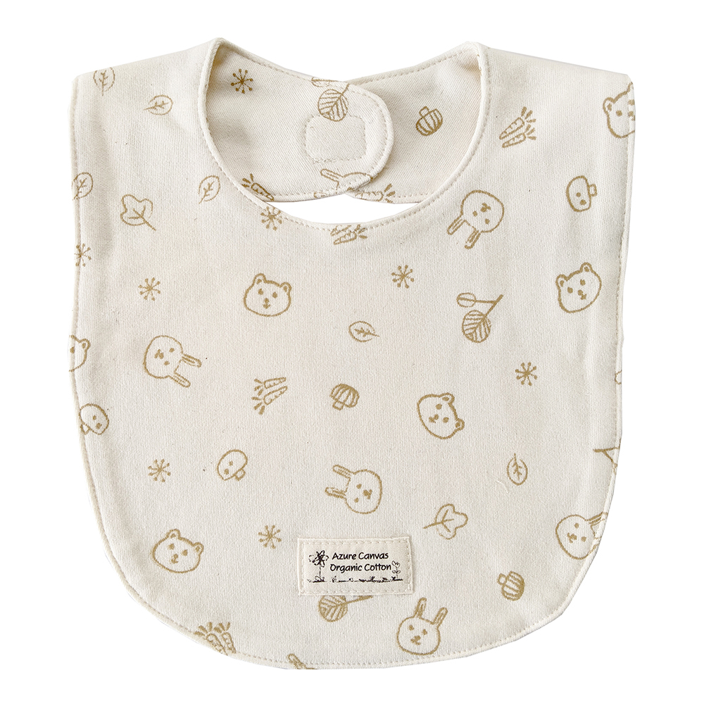 有機棉嬰兒柔適圍兜-熊兔 | 藍天畫布有機棉