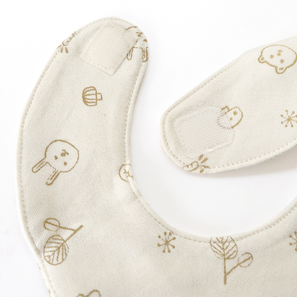 有機棉嬰兒柔適圍兜-熊兔 | 藍天畫布有機棉