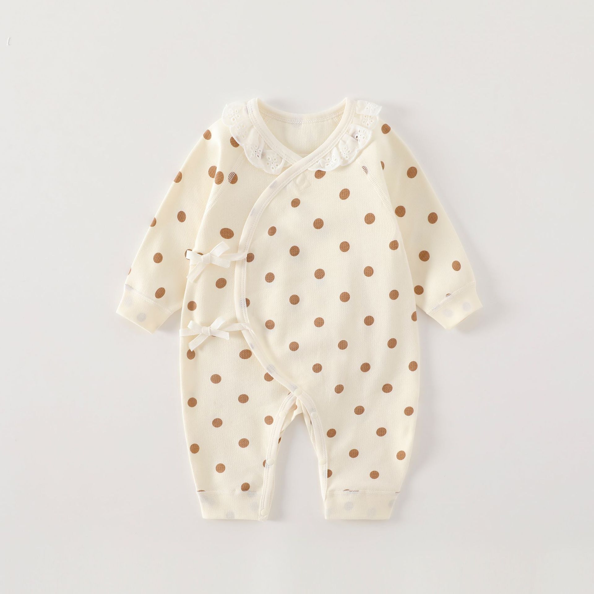 點點花邊領新生兒長袖蝴蝶衣(52-66)