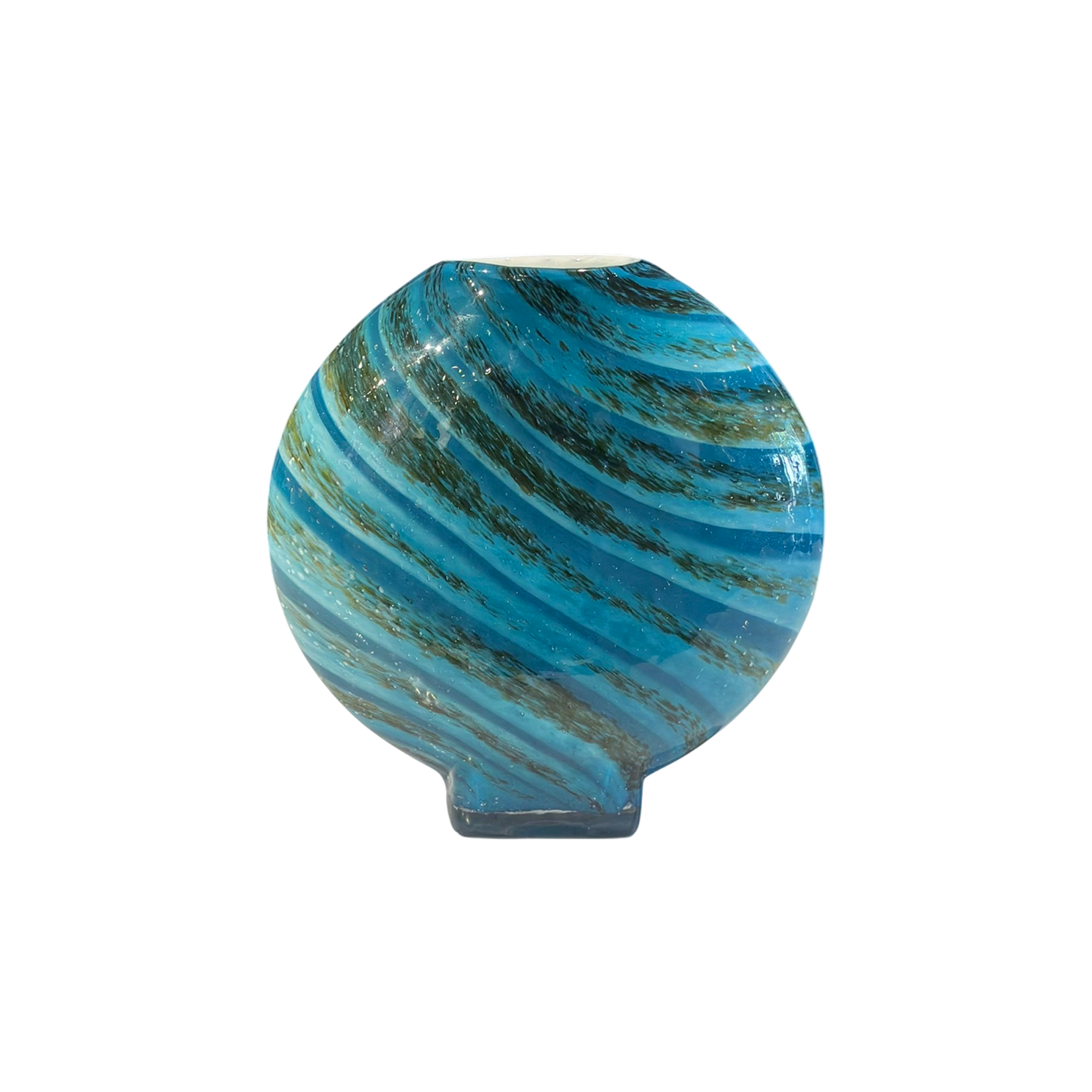 湖映波紋花器 扁高/瘦高