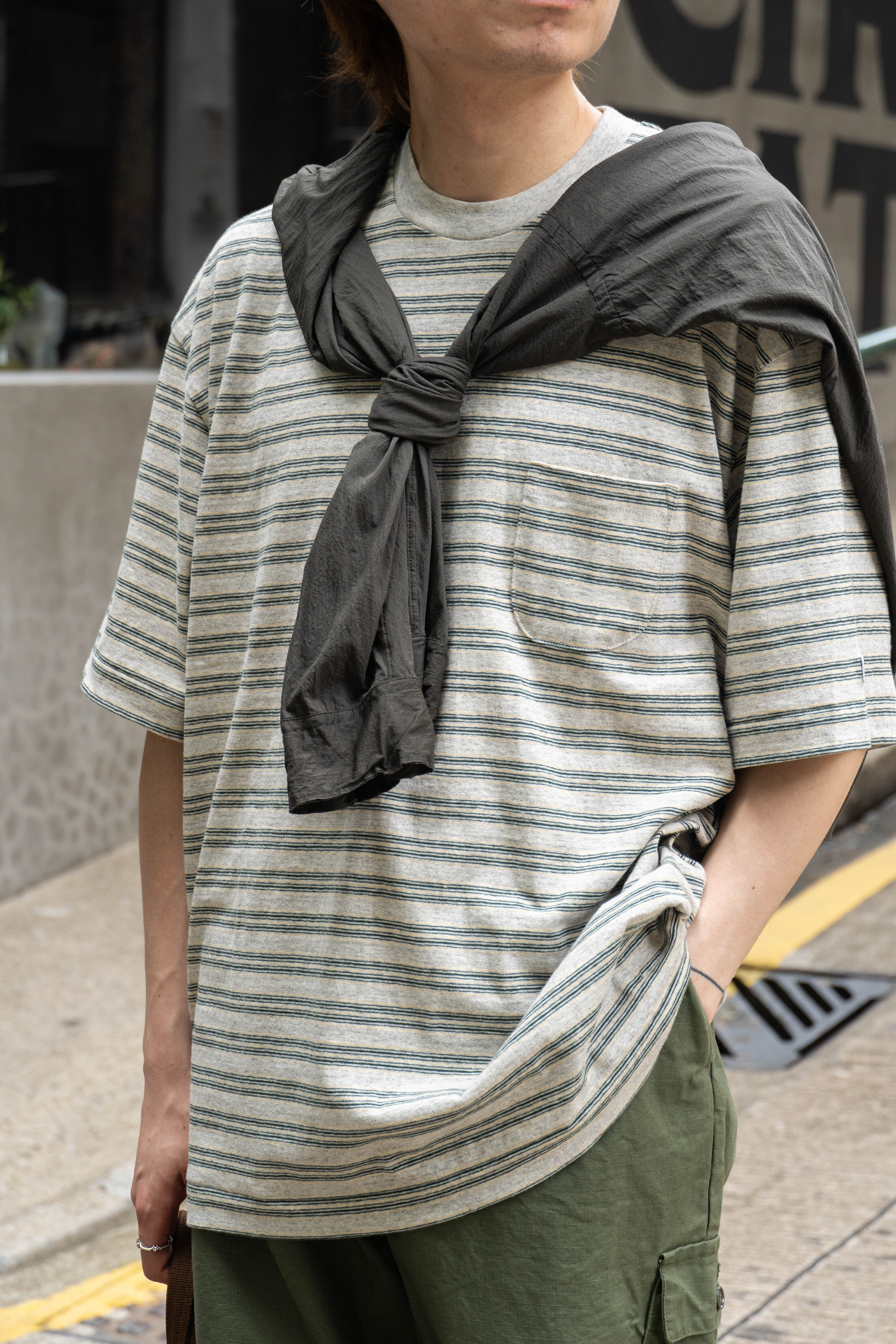 ENDS & MEANS｜Horizontal Striped Tee