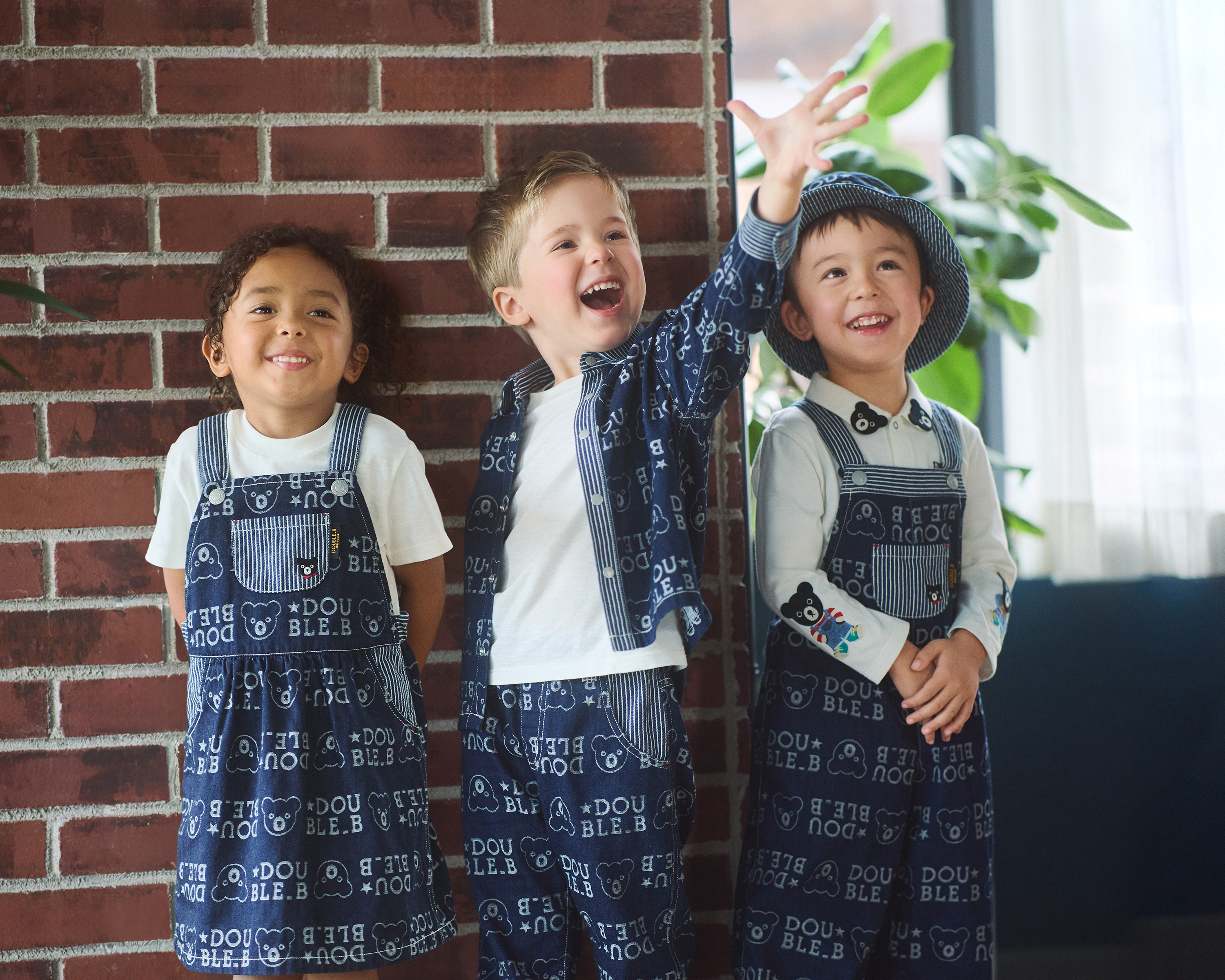 DOUBLE_B 提花牛仔褲-靛藍色