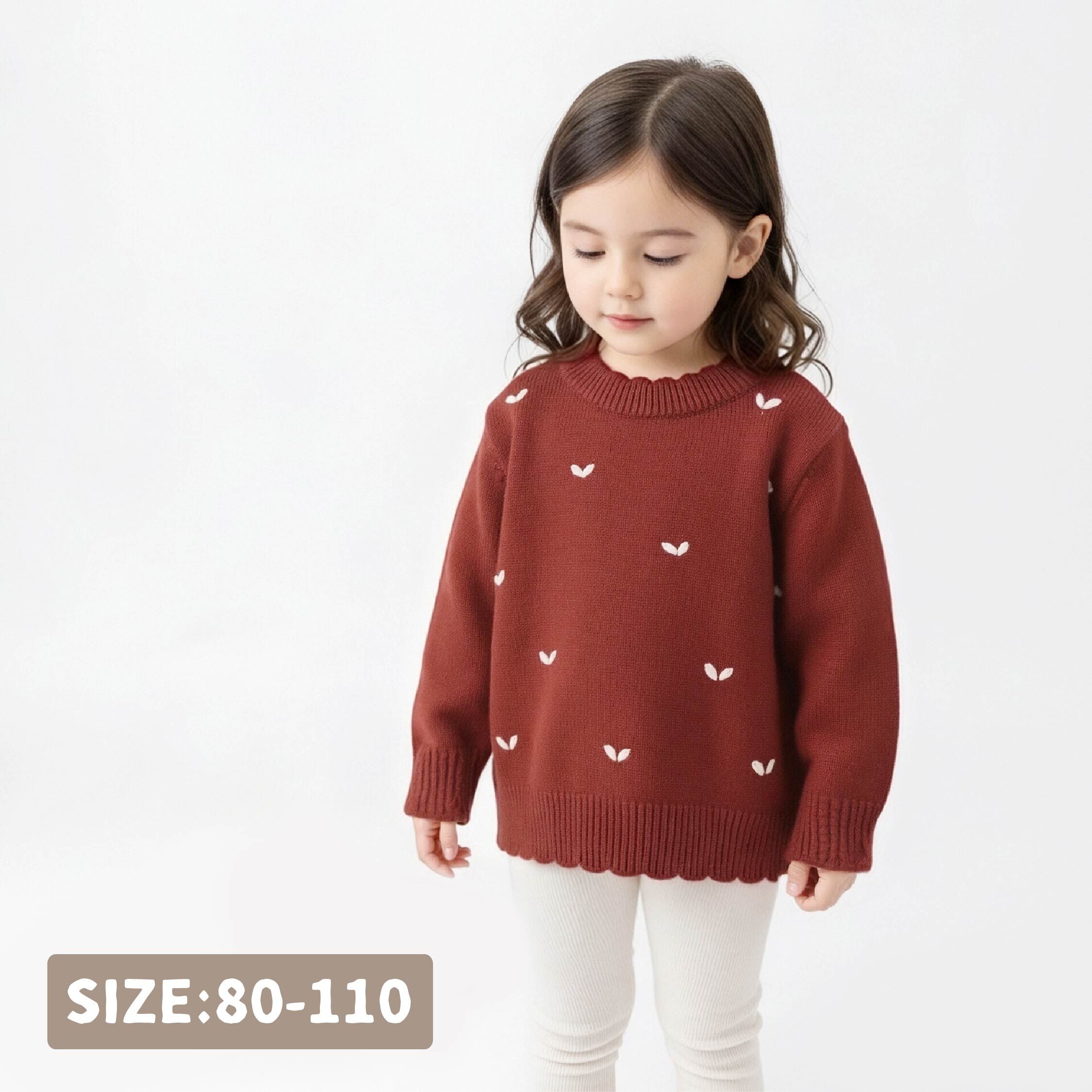 【H56012】甜蜜心型編織設計針織上衣