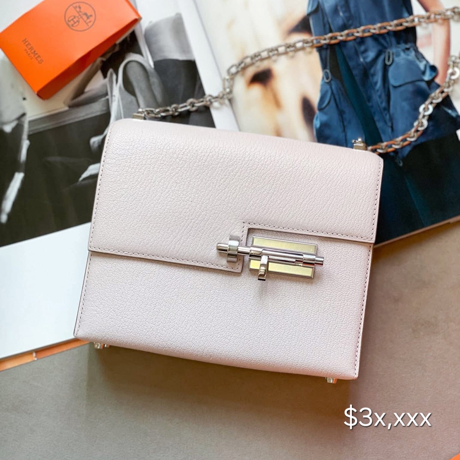 Preloved Verrou Mini Mysore goatskin Pale Mauve PHW HK$3x,xxx (HK$2,000 即時落訂)