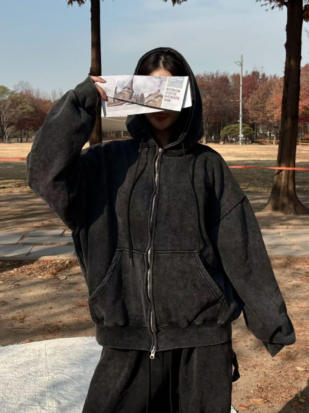 洗水淨色拉鍊外套(抓毛底) TAC-0404JK