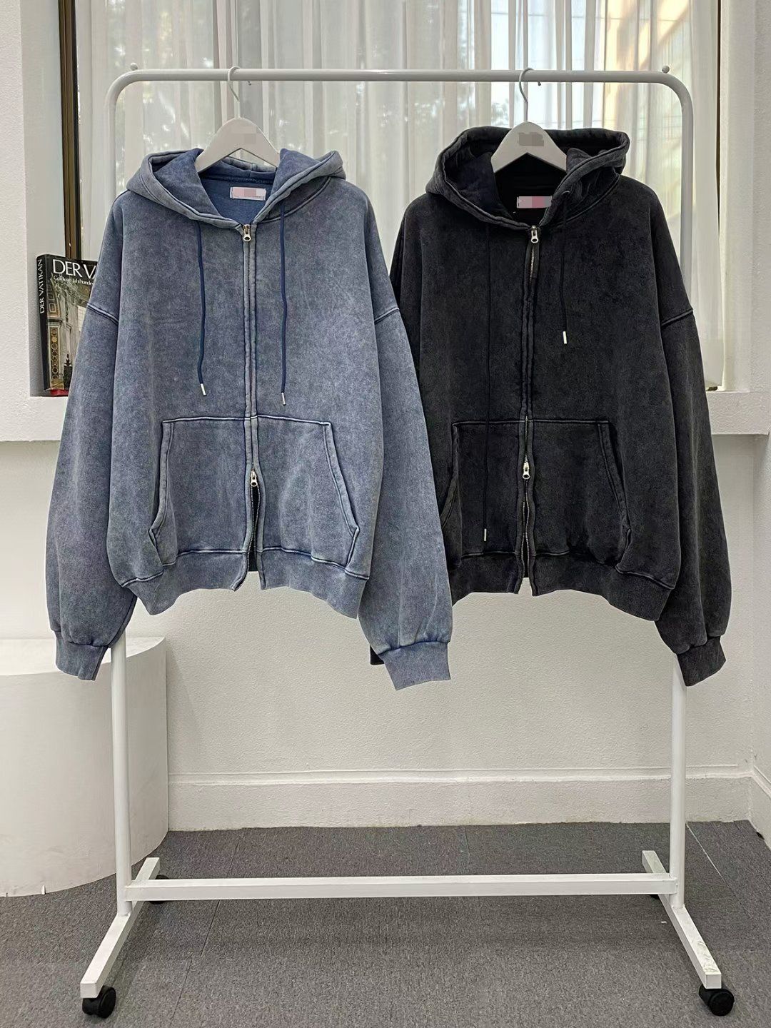 洗水淨色拉鍊外套(抓毛底) TAC-0404JK