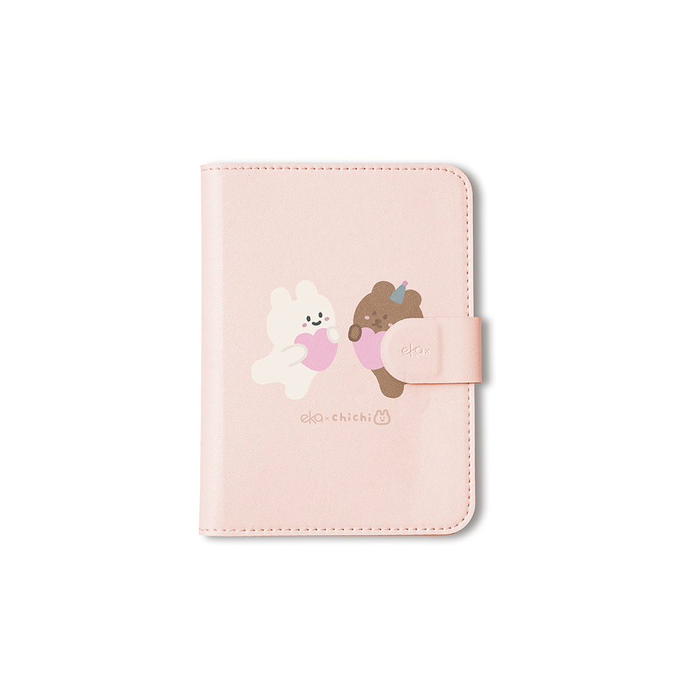 【ekax x 87小兔】輕巧皮革護照套-心心相映