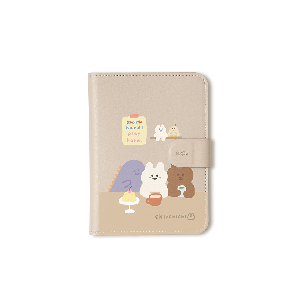 【ekax x 87小兔】輕巧皮革護照套- 下午茶時間