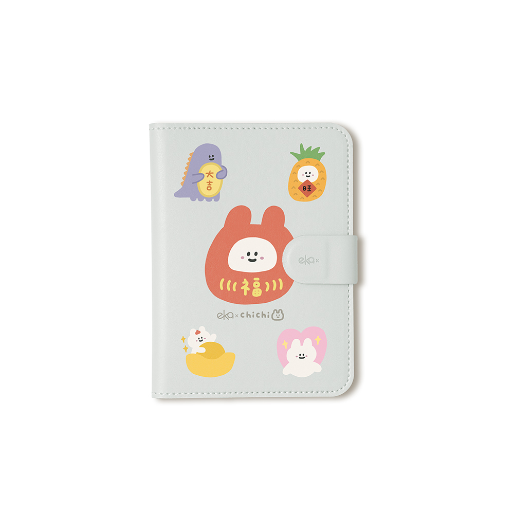 【ekax x 87小兔】輕巧皮革護照套-招財福氣來