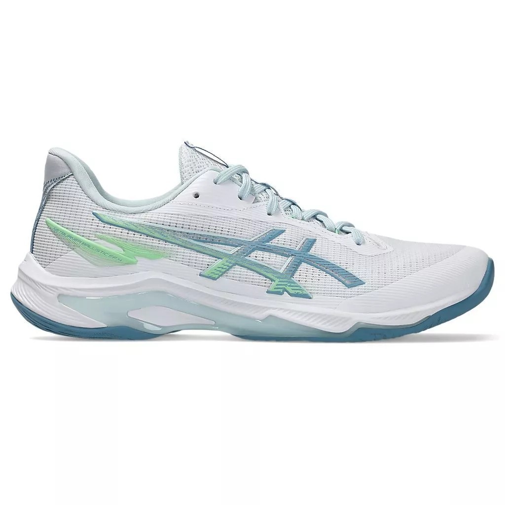 男女鞋 ASICS NETBURNER BALLISTIC FF 4 白藍綠 支撐 透氣 緩震 排球 運動鞋【1053A070-102】