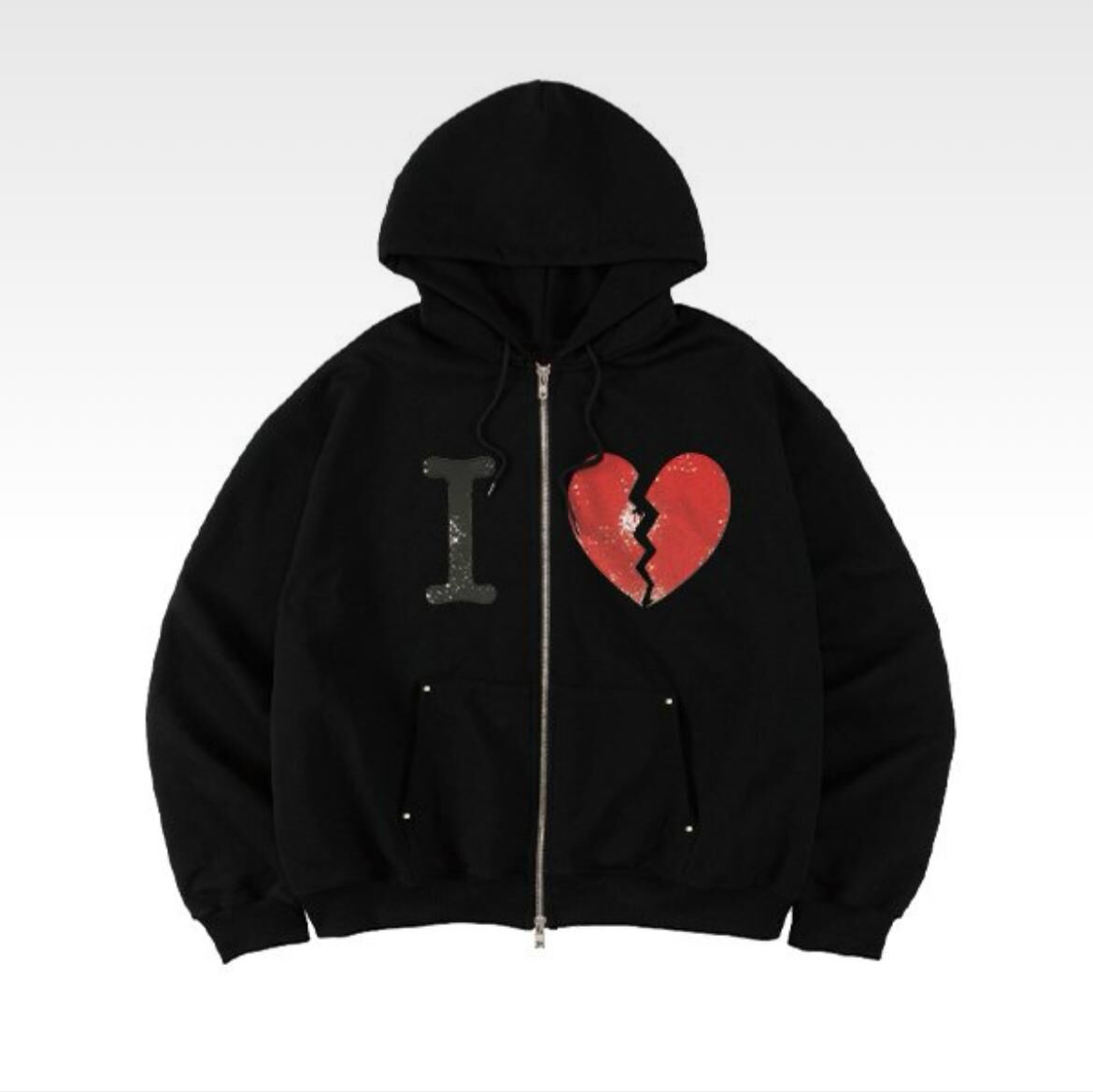 英文字圖案拉鍊外套(薄抓毛底) TAC-0407JK