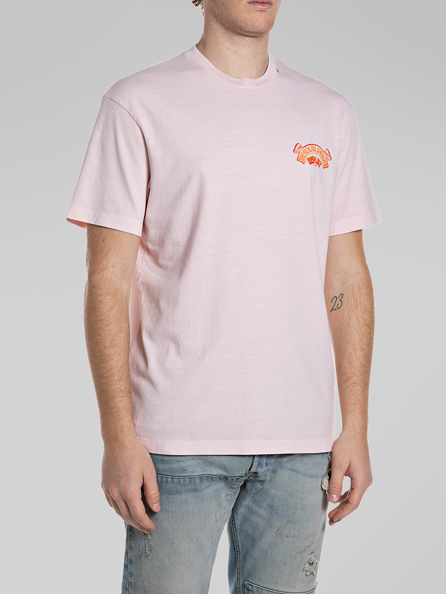 REPLAY 粉色純棉印花T-shirt
