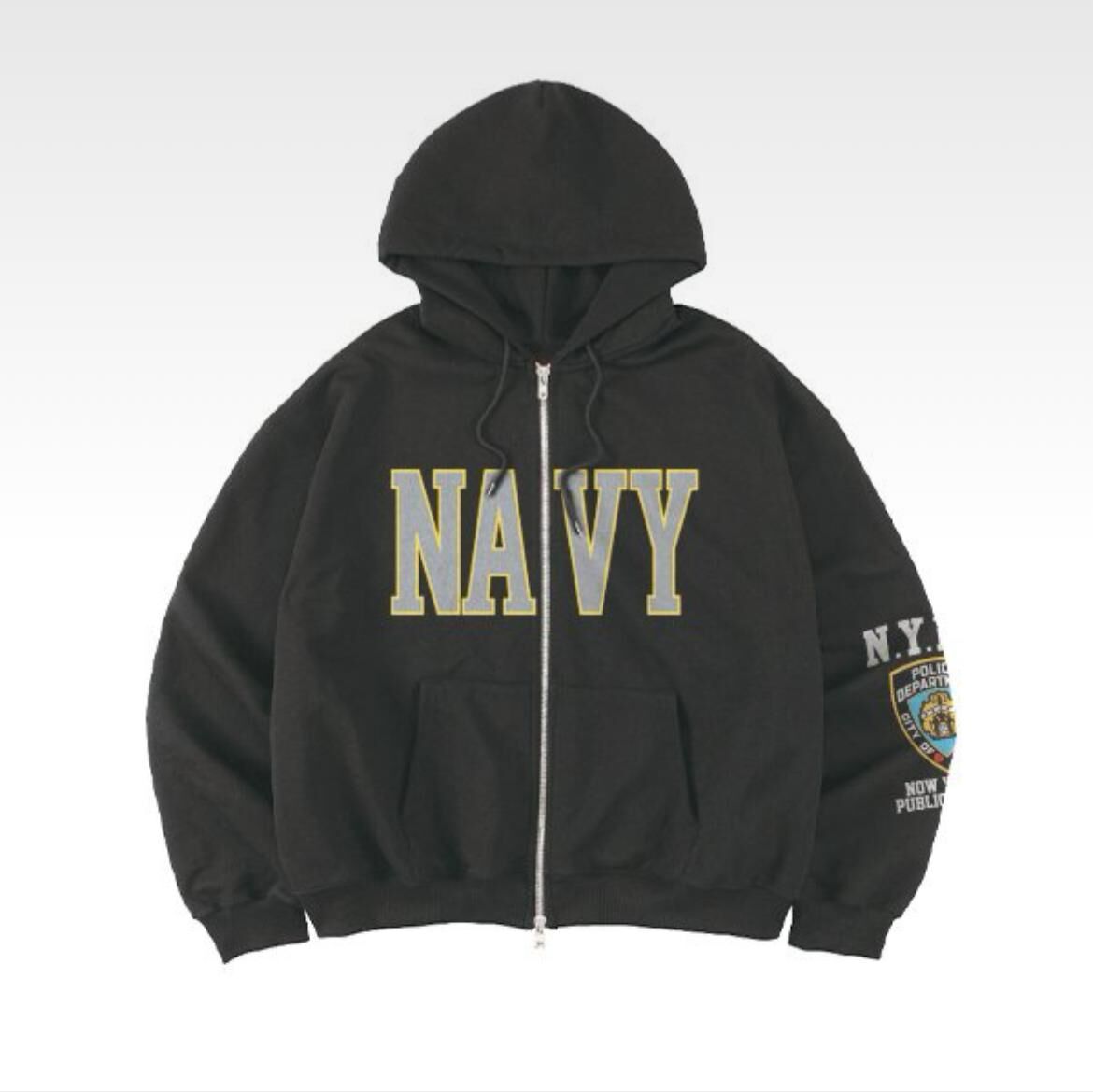 英文字圖案拉鍊外套(薄抓毛底) TAC-0408JK