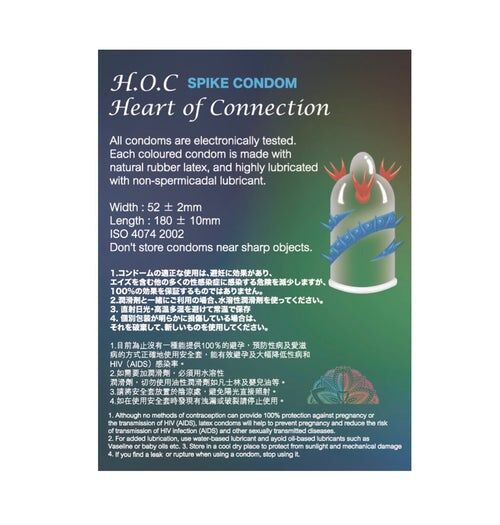 HOC Spike 刺激型安全套 Level 3 風與火之歌（2片裝）