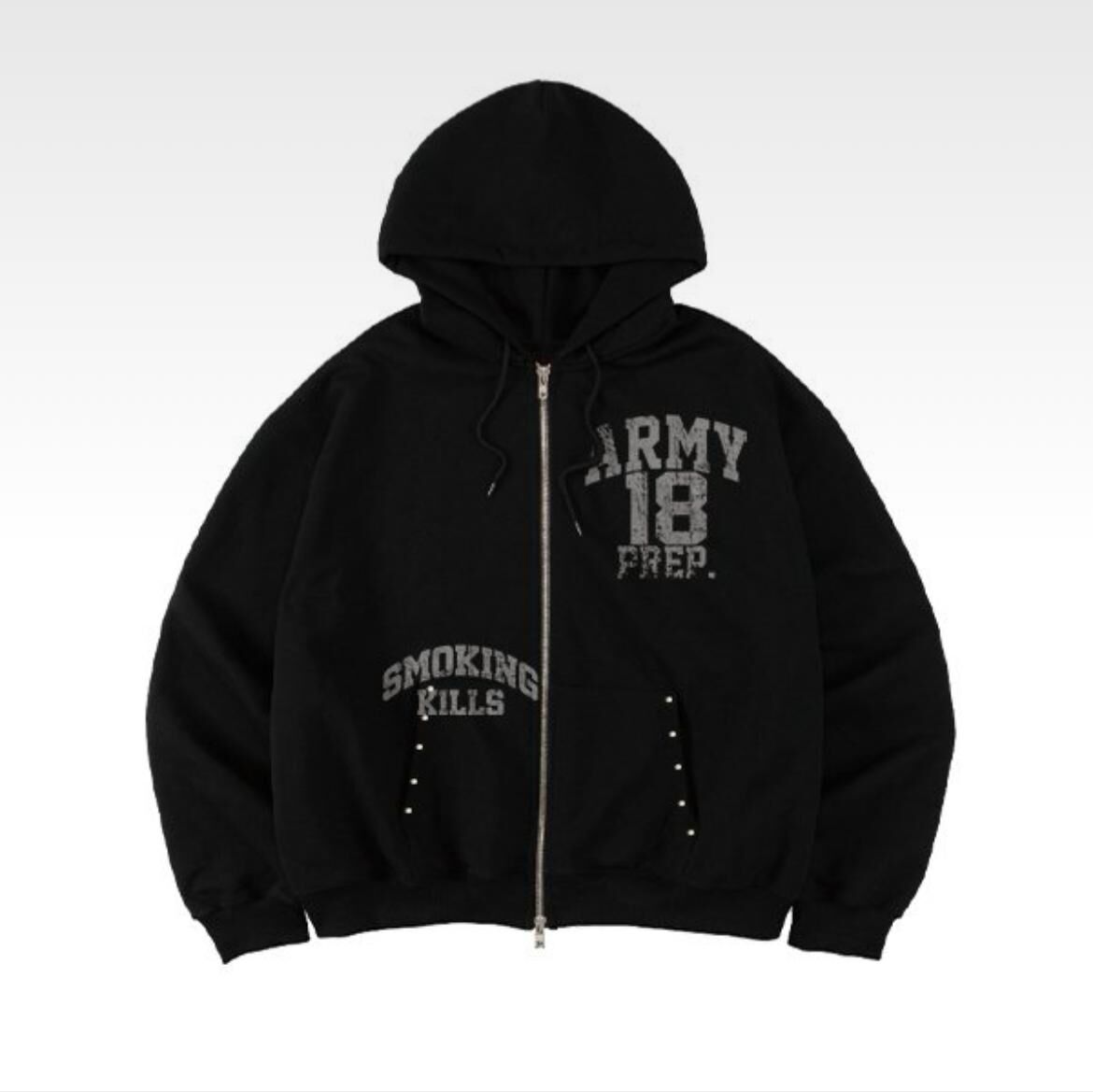 英文字拉鍊外套(薄抓毛底) TAC-0409JK