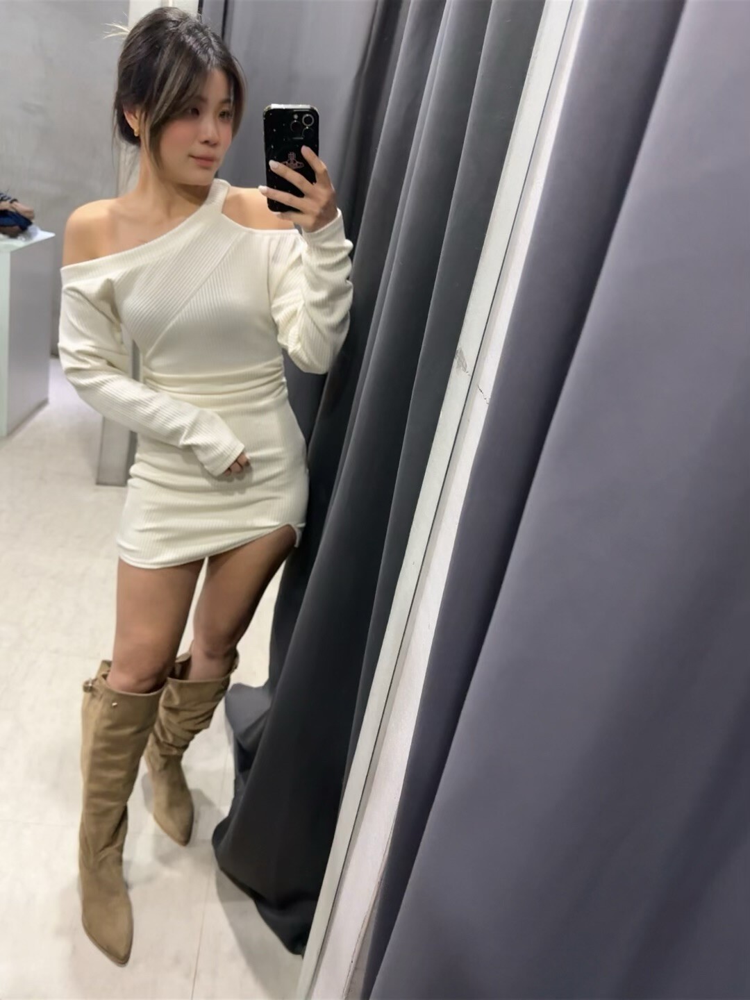 純慾性感 露肩針織洋裝