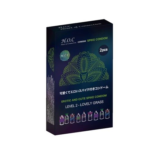 HOC Spike 刺激型安全套 Level 2 撩人小草（2片裝）