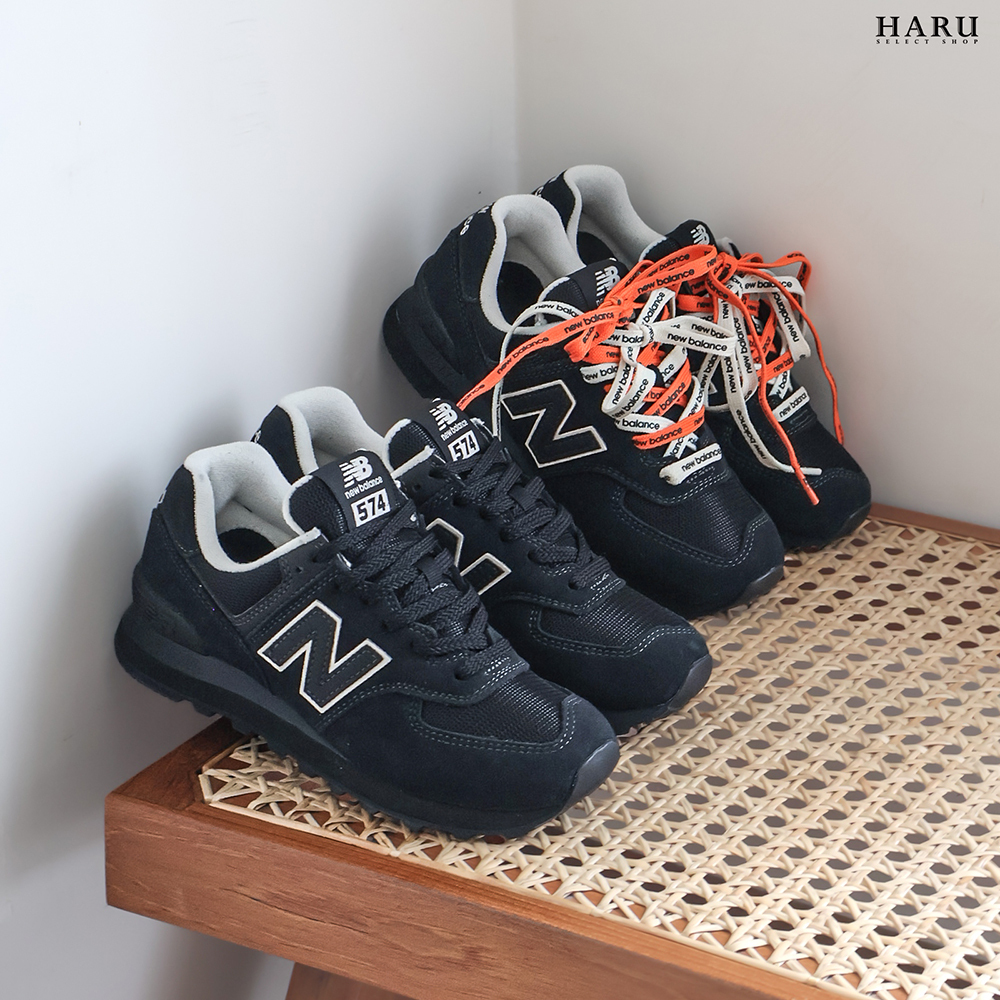 niko and... X NEW BALANCE 574 NB 聯名款 黑 全黑 絨面網布 三色鞋帶 運動休閒鞋 U574NAB